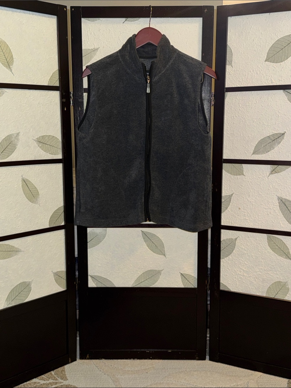 Women’s Charcoal Gray Full-Zip Fleece Vest